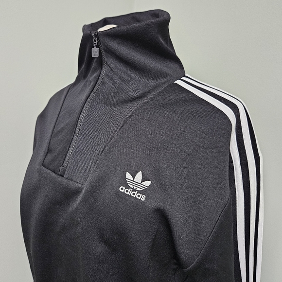 Adidas Adicolor Funnel Neck Track Top Pullover Black Qtr Zip Jacket Small NWT - Picture 11 of 16
